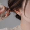 S925 Silver Double Ring Pearl Stud Earrings for Women - Light Luxury Niche Design, High-Grade Jewelry, 2026 New Arrival