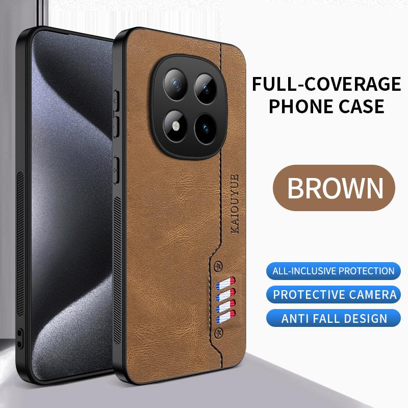 

Роскошный чехол для телефона из овечьей кожи наппа для Redmi Note 15 Pro Plus, противоударный, устойчивый к падениям для Redmi Note 15pro+, защитный чехол Redmi note 15proplus коричневый