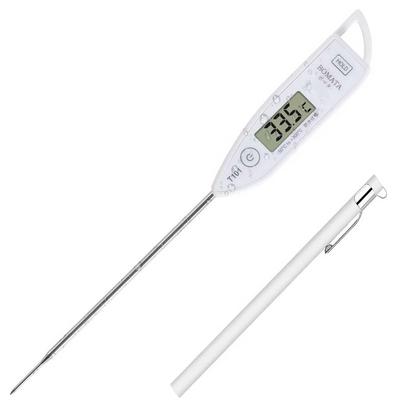 BOMATA Termometru de Gătit Impermeabil, Citire Secundară IPX6, Oțel Inoxidabil 304, Ecran LCD Mare, Montare pe Perete, Convenabil pentru Măsurare și Alb, Citire Rapidă, 3-6