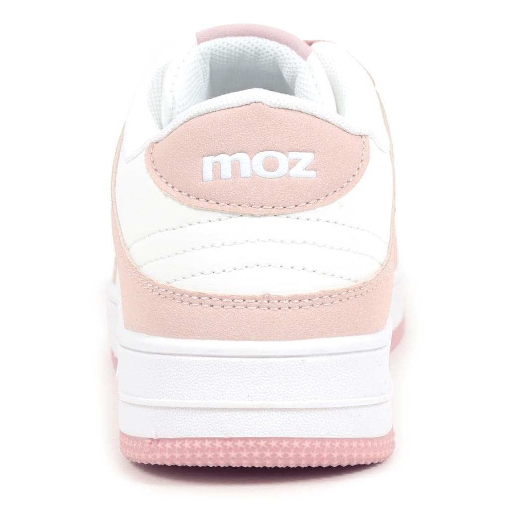 moz U Combination White and Size Women's Low-Top Sneakers, Colors, Pink, 24.5cm