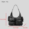 2024 Retro Multi-Pocket PU Motorcycle Shoulder Bag - Large Capacity Punk Style Handbag for Women