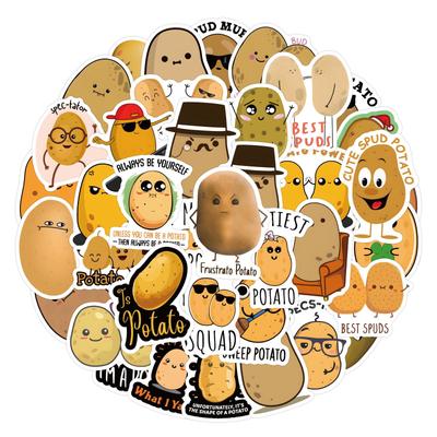 60-Piece Cute Potato Cartoon Graffiti Stickers - Waterproof Decor for Bikes & Skateboards