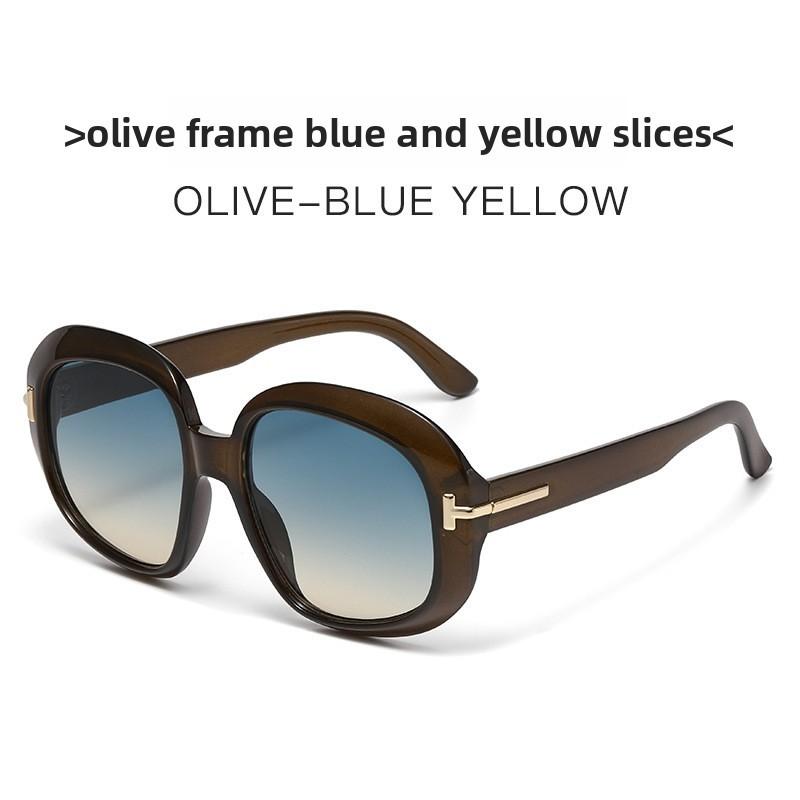 Modern Square Frame Sunglasses With Uv400 Protection And Blue Lenses For Casual Wear