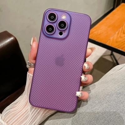 Luxusní měkké pouzdro na telefon s odvodem tepla pro iPhone 11 14 13 12 15 Pro Max Plus, duté ultra tenké, prosté barevné pouzdro