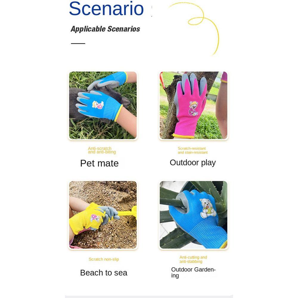 Waterproof Children Protective Glove Non-Slip Garden Glove Cartoon Work Gloves  Planting