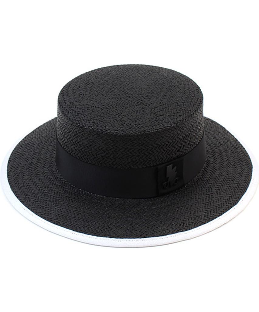 Taping Black Long Panama Hat