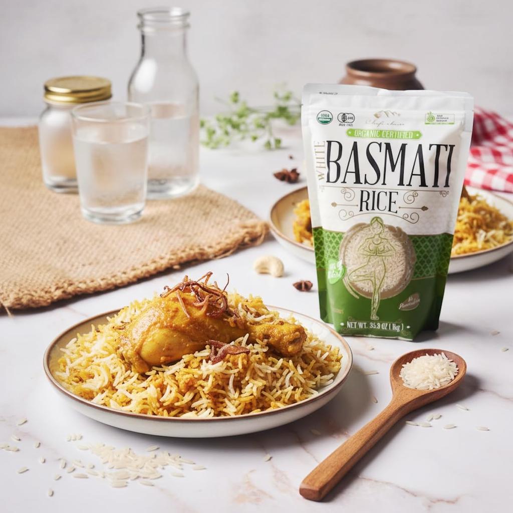 Chef's Choice Organic Basmati Rice 1kg Kosher Vegan BRC Certified