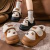 Retro lamb wool bag heel cotton slippers autumn and winter thick-soled velvet warm outer wear non-slip snow cotton shoes