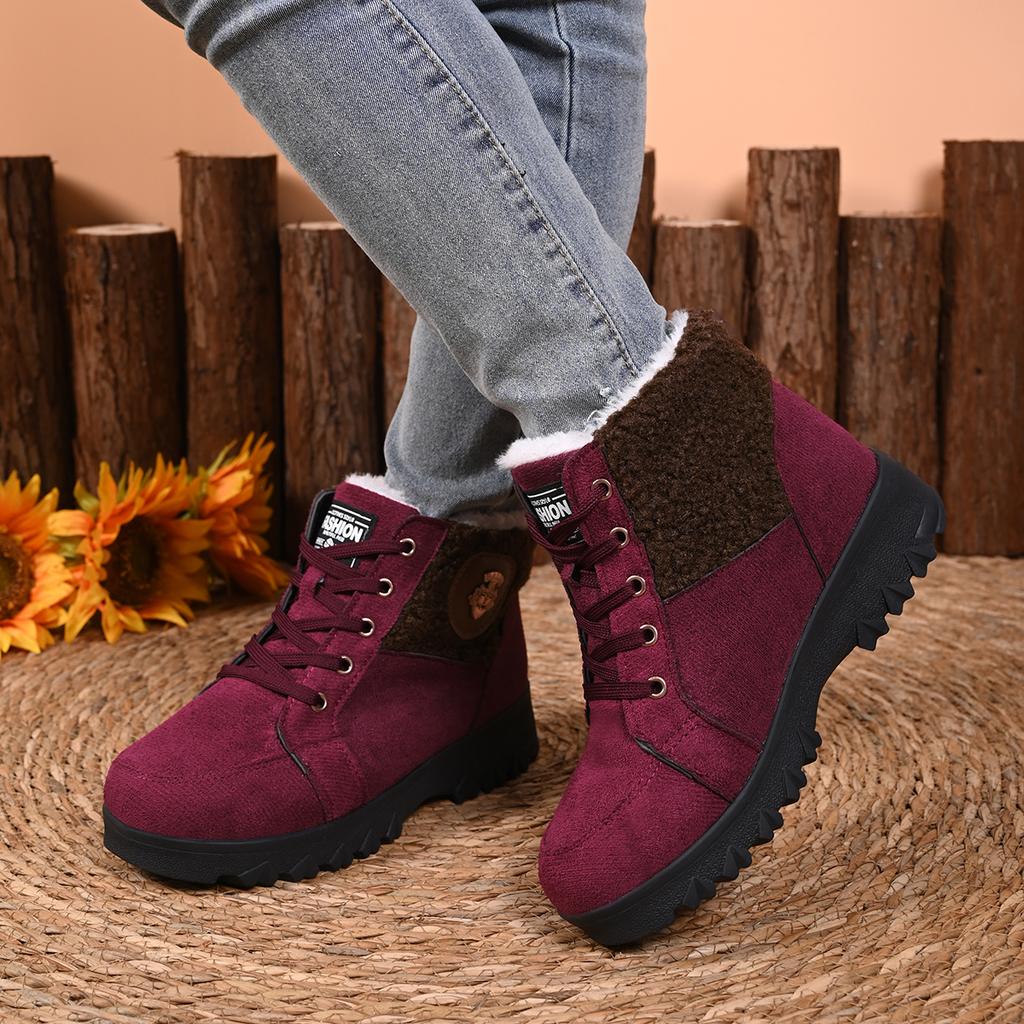 Women Ankle Boots Comfortable Luxury Snow Boots Female 2025 Fur Warm Winter Shoes Women Low Heels Outdoor Women Shoes