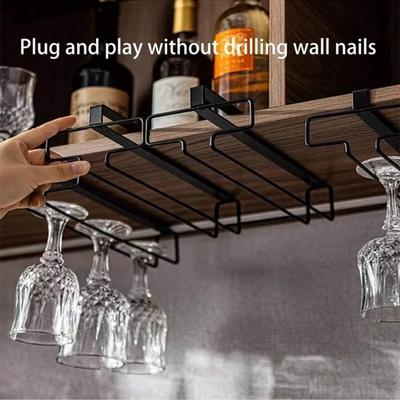 Cabinet Hanging Metal Wine Glass Rack Cabinet Stemware Holder Racks for Cup Storage RackGlass Holder Outdoor Wine Glass Rack
