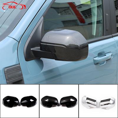 For Ford Maverick 2022 Gloss Black Carbon Fiber Style Car Rearview Mirror Cover Side Rear View Cap Shell Trim Exterior