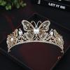 Gold Plated Bridal Tiara Crown Adjustable Fit Bridal Headpiece New Hair Crown  Women