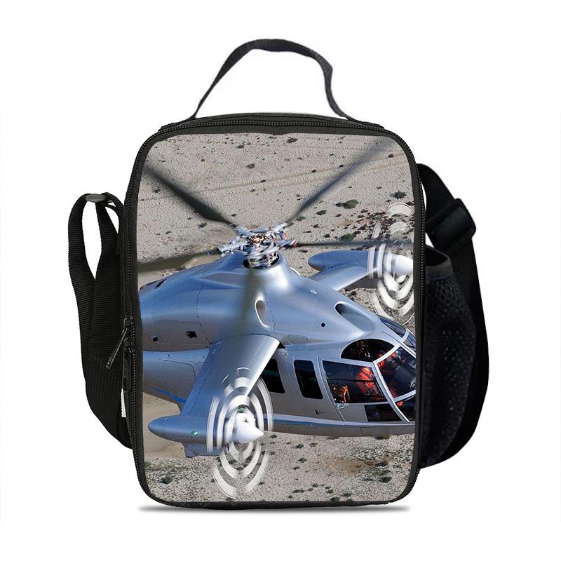 Helicopter Ice Bag Compact and Large Capacity New Mechanical Printed Campus Boys and Girls Best Birthday Gifts for School
