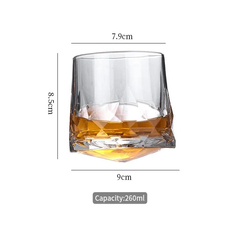 Creative Thick Crystal Whiskey Tumbler Glass Spinning Tops Design Hammer Glasses Of Wine Brandy Cup Wineglass