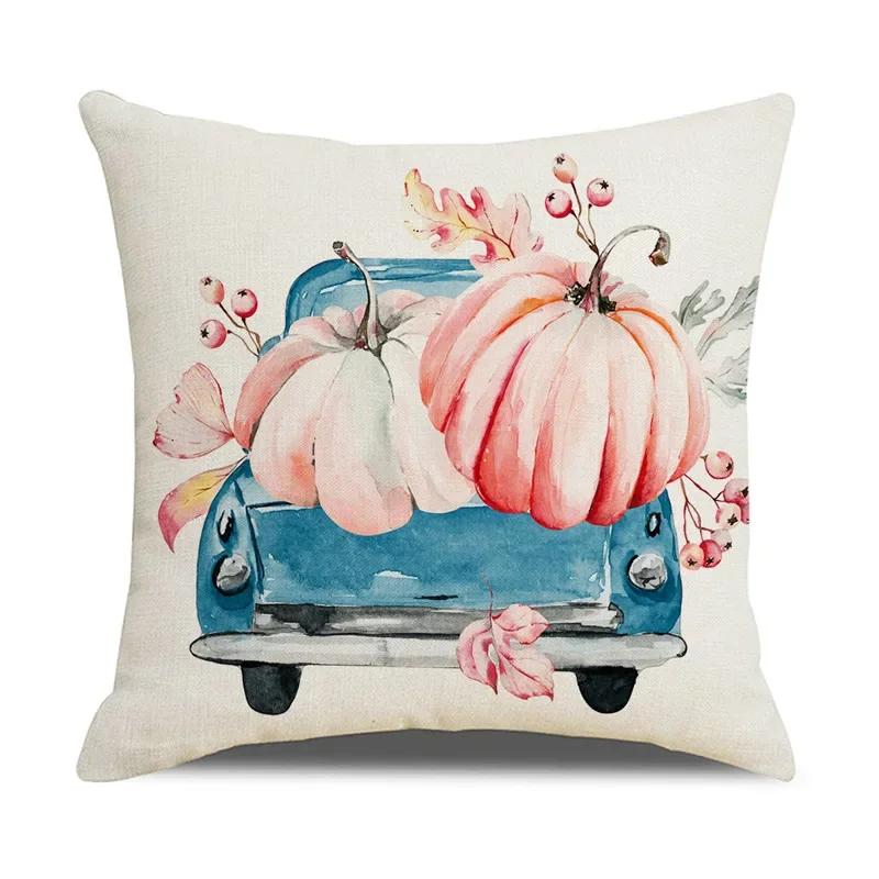 45X45cm Happy Thanksgiving Cushion Cover Fall Home Pumpkin Decorative Throw Pillows Sofa Cushions Maple Leaf Pillowcase 2023 New