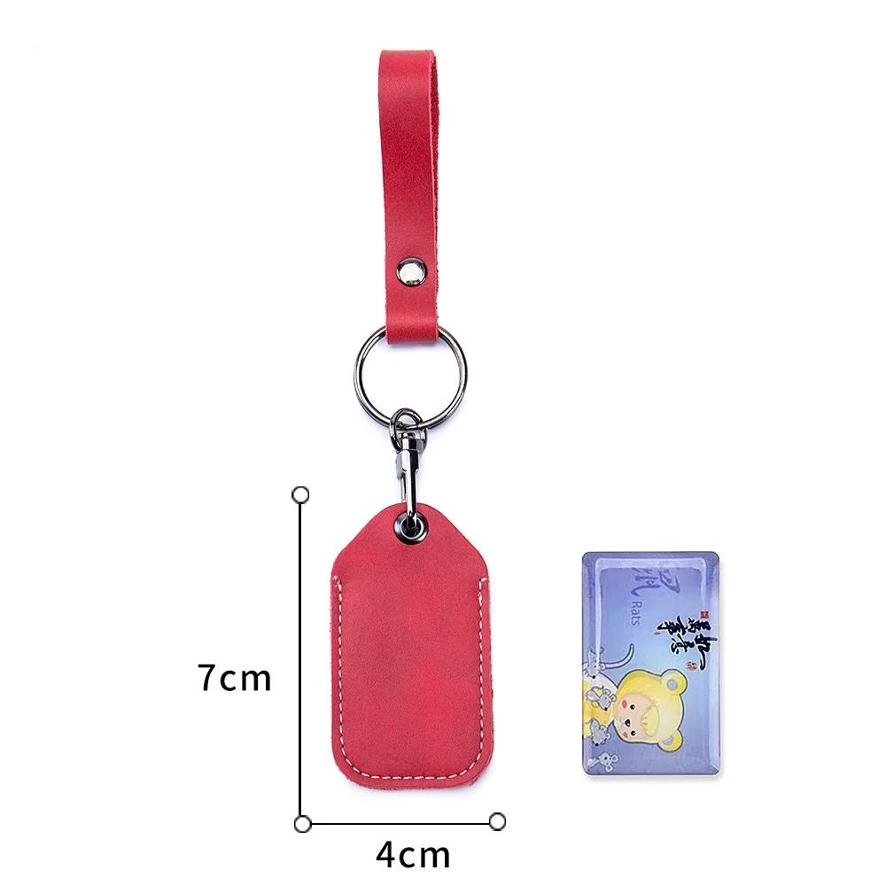 Customizable Leather Cover for Label Starline S96 and PIK Intercom Unisex IC Alarm Tag Mark Protective Case Car Keychain Holder