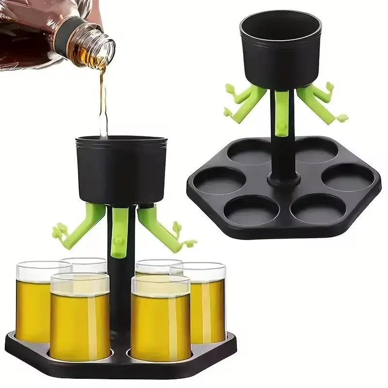6 Shot Wine Drink Pourer Wine Dispenser Automatic Glass Beer Water Dispenser Beer Water Container for Festival Party Celebration