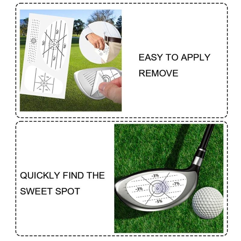 Golf Impact Tape Self-Teaching Sweet Spots and Consistency Analysis Golf Club Face Stickers Training Aids for Golfer