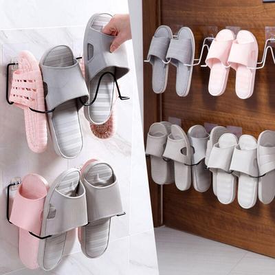 2 Paar Badezimmer-/Hausschuhe, Schuhregal