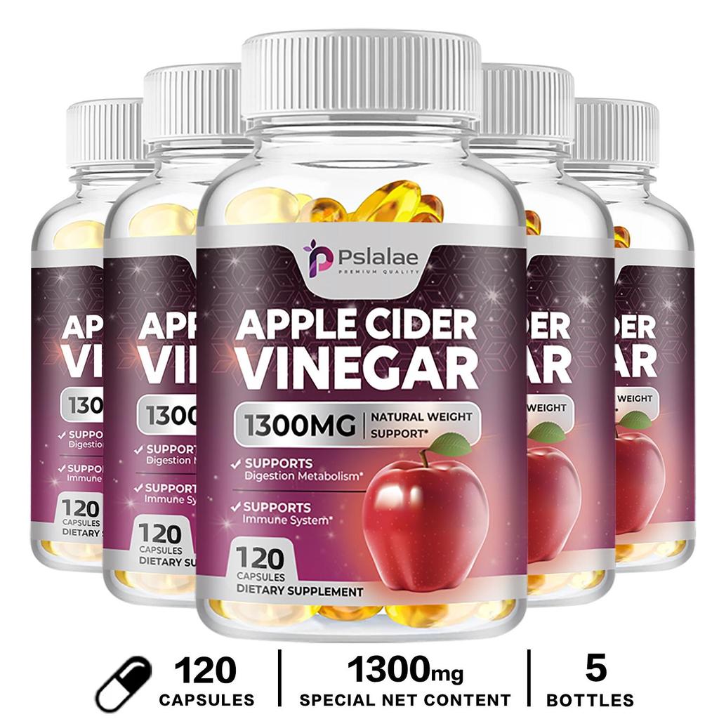 Pslalae 1300mg Apple Cider Vinegar Capsules - Weight Management, Immune Health