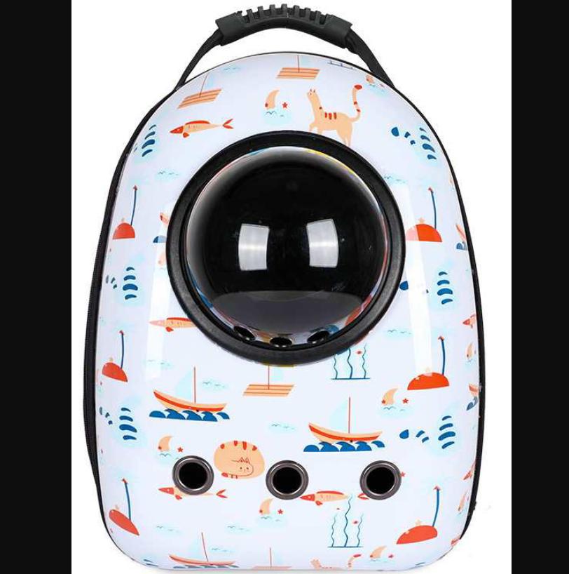 Space Capsule Cat Bag Pet Portable Breathable Backpack Outdoor Puppy Safety Bag