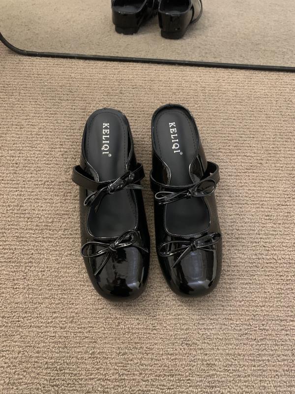 Fashion Female Shoes Cover Toe Ladies' Slippers Pink Slides Butterfly-Knot On A Wedge 2025 Rubber Soft Butterfly-knot Scandals Round