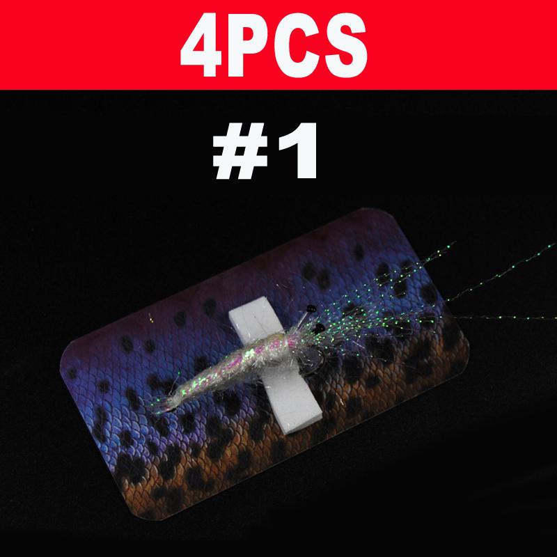 

4 шт. # 1, искусственная наживка для креветок, жемчужная задняя вспышка, креветки для форели, соленая рыбалка сабики