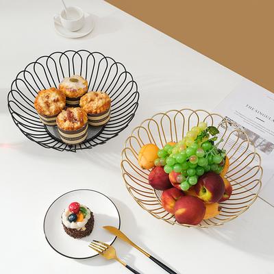 Einfacher Moderner Eisen-Obstkorb - Kreative Heim-Obstschale mit Ablauffunktion Aufbewahrung für Snacks/Brot & Tisch-Snack-Präsentationsschale