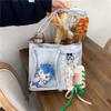 New academic style class messenger bag women's simple large-capacity tote bag transparent bar shoulder pain bag