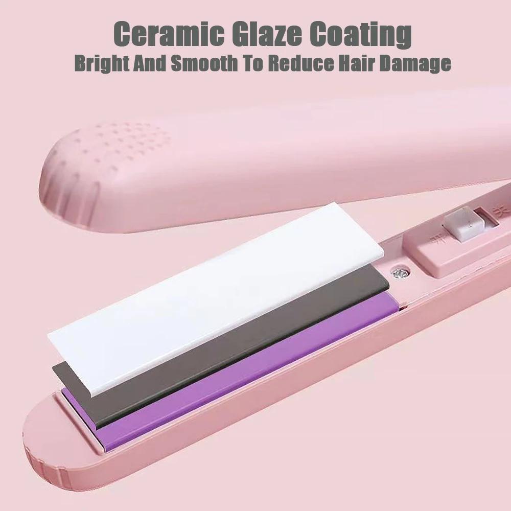 Pink Ceramic Flat Iron Hair Straightener For Smooth Finish Ceramic Floating Plates Quick Heat Up Pro Salon Curler Hair Wand Tymo
