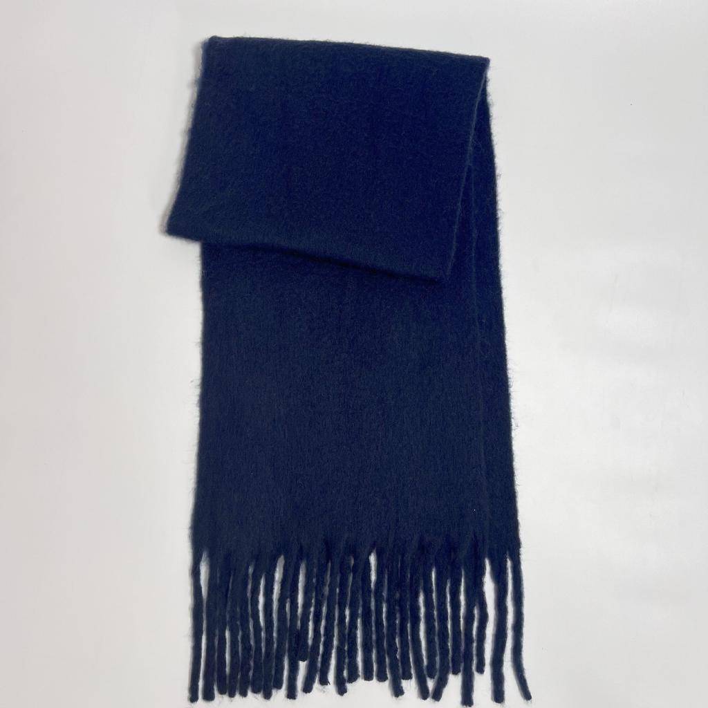 Versatile mohair solid color scarf women's winter thickening simple warmth enlarged shawl scarf