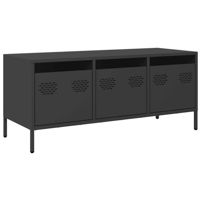 VidaXL TV Cabinet Black 101.5x39x43.5 Cm Cold-rolled Steel, TV Stand, TV Sideboard, Hi-fi Cabinet, TV Bench, Metal Cabinet, 851226