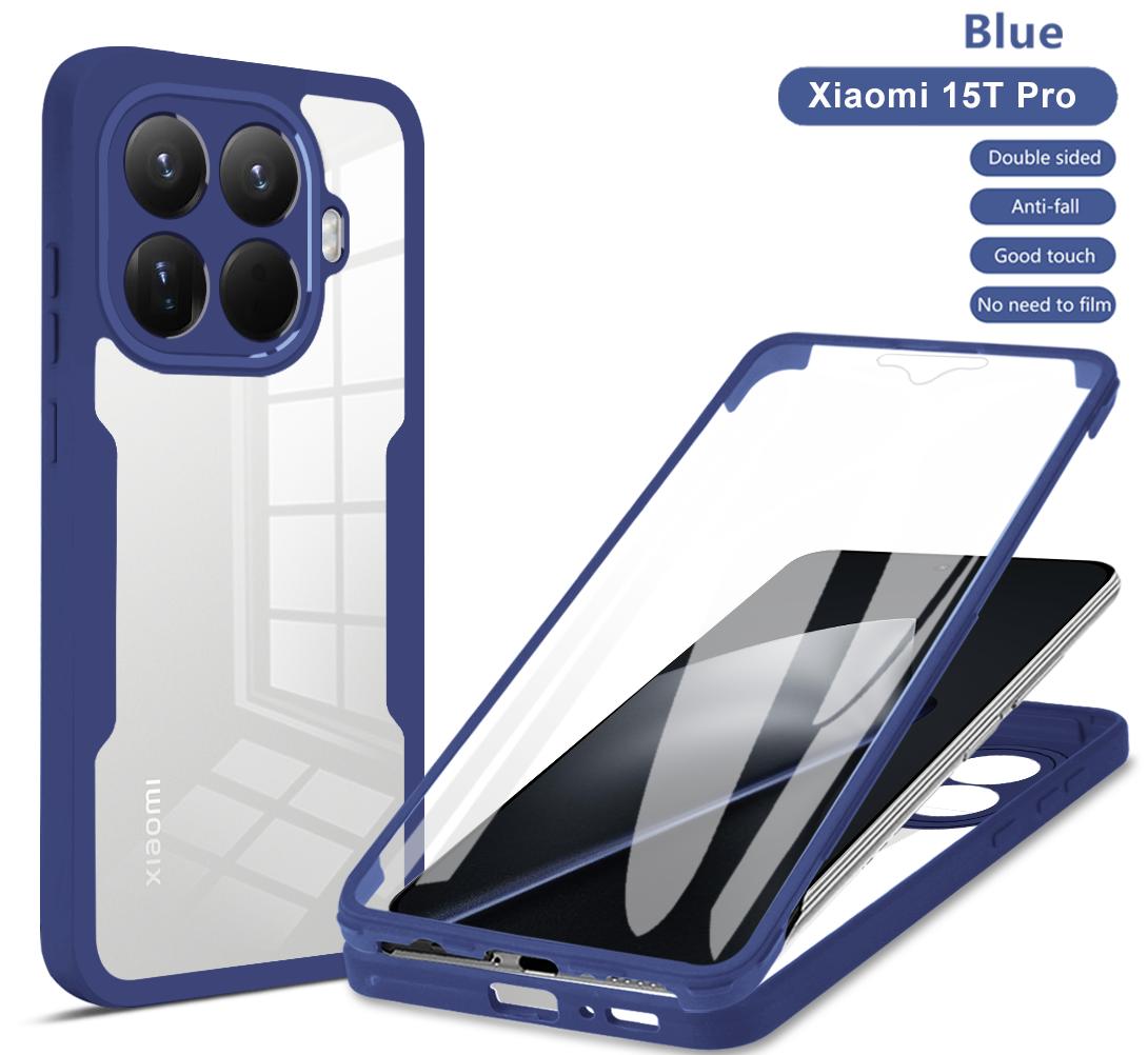 

Чохол для Xiaomi 15T Pro 5G 360 Двосторонній Повний Захист Чохли для Mi 15T 15 T Mi15T 15TPro 5G з Захисною Плівкою для Екрану Кришка For Xiaomi 15T Pro синій