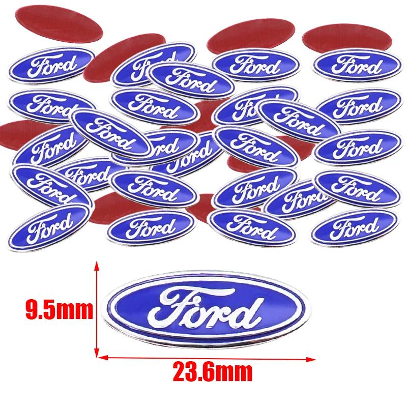 KLYD4 Car 50pcs 100pcs Ford 17.4mm 20.4mm 23.6mm 25.1mm 3D Aluminum Logo Key Fob Decoration Emblem Auto Key Badge Sticker Accessories