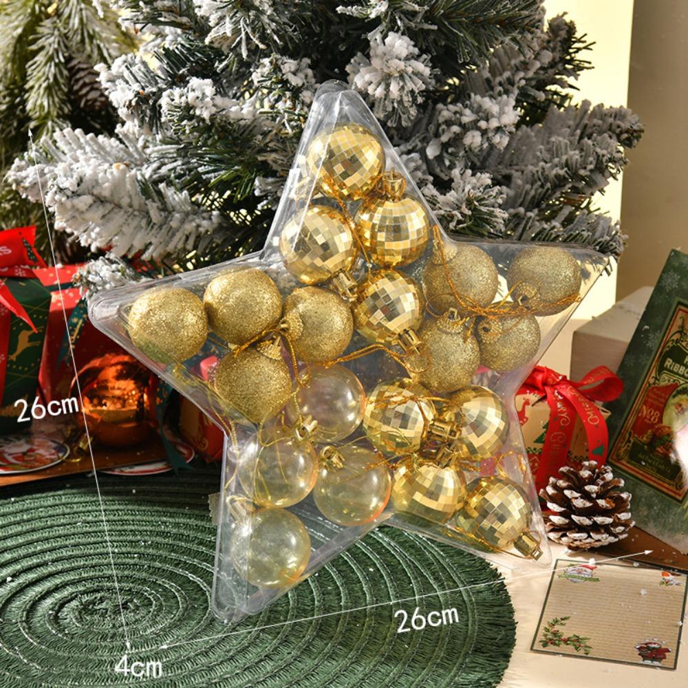 17PCS/20PCS Pink Red Gold Christmas Tree Balls Plastic Xmas Baubles Xmas Ornament Ball  Storefront