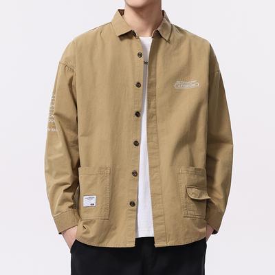 Lente Nieuw Effen Kleur Shirt voor Lange Mouwen voor Heren Modetrend Casual Katoenen Shirt