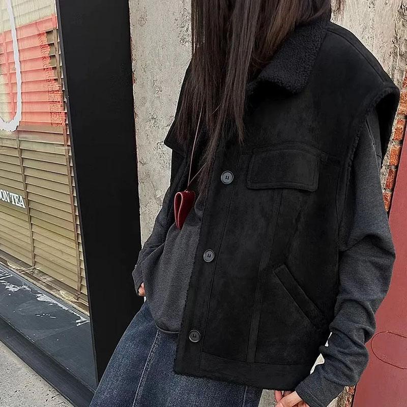 Vest for Women Sleeveless Tops Solid Color Sweater Vest Oversize Loose Versatile Casual Sleeveless Coat Vest Top