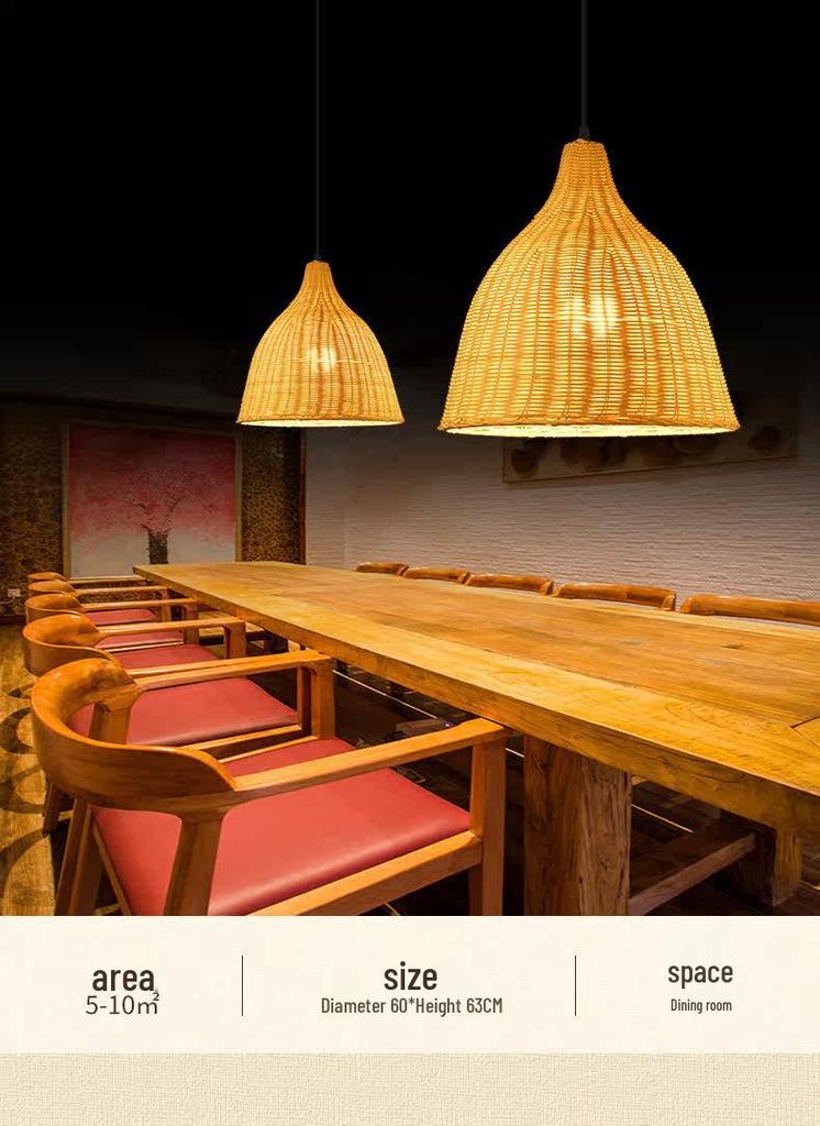 Retro Wicker Pendant Light: Rattan Straw Hat Lampshade for Dining Rooms, Guesthouses, Hotels, and Shops