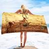 Beach Towel Antelope Print Microfiber Quick Dry Travel Towels Lightweight Compact Beach Accessories For Swimming,Camping,Holiday