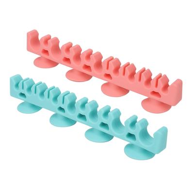 Silicone Wall Mounted Makeup Brush Rack Self Absorption Soft Gentle Cosmetic Brush Drying Rack