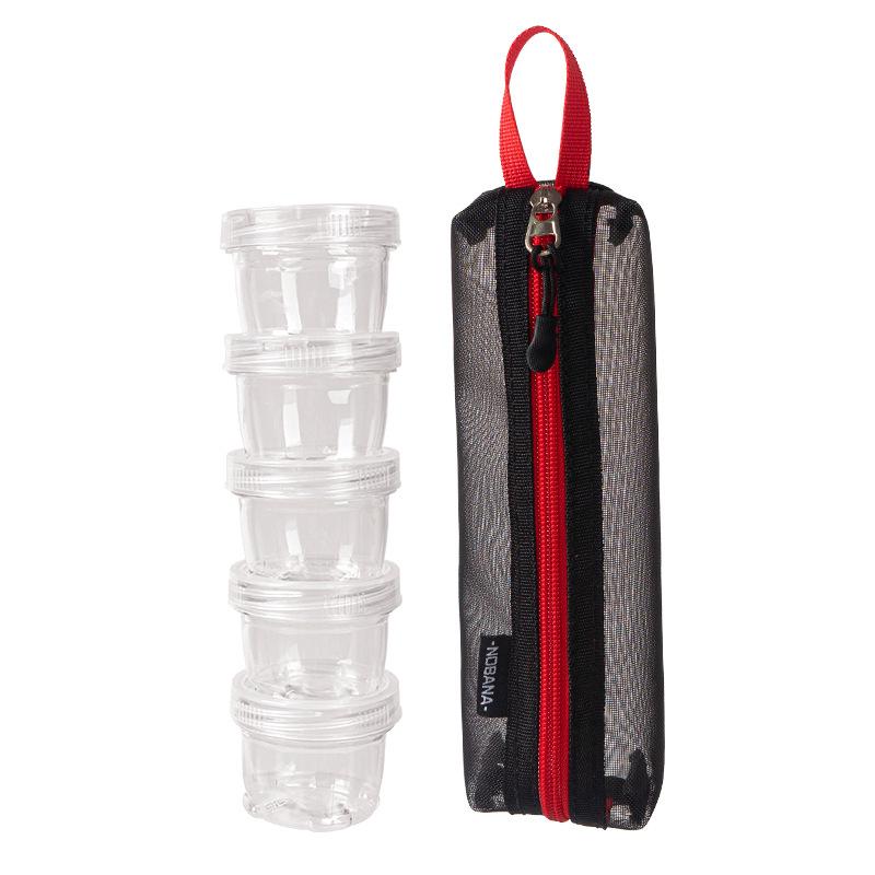 1 Set Portable Camping Spice Kit Outdoor Travel Spice Container Bag Clear Seasoning Bottles Travel Spice Holder Container Set