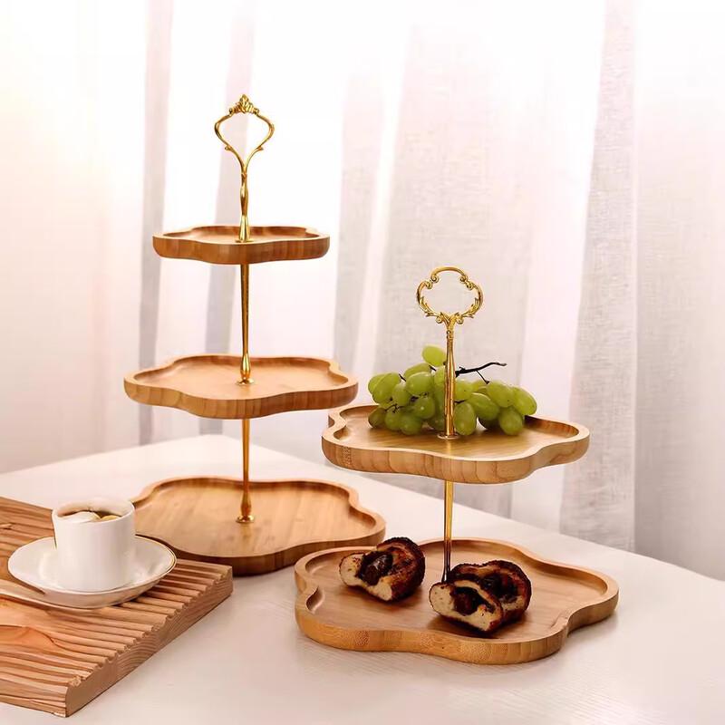Multilayer Bamboo Fruit & Snack Serving Tray Small