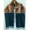 Used Fur Cashmere Candy Shawl Brown Black
