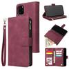 Portefeuille à fermeture éclair en cuir Étui pour téléphone avec support pour iPhone 12/XS