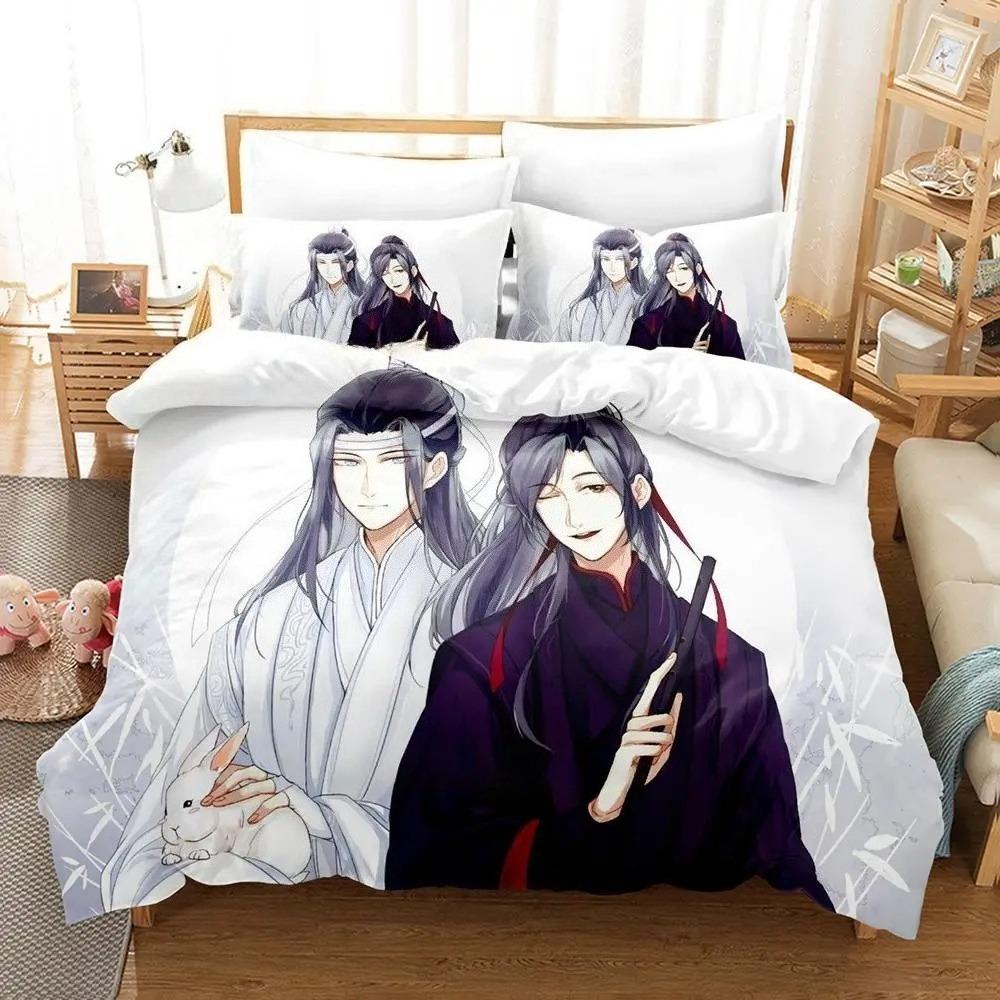 3D Print Mo Dao Zu Shi Wei Ying and Lan Zhan Bedding Set Anime three-piece set Adult Kid Bedroom Duvetcover Sets