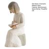 Yousheng Angel Reading Book Statue, Resin Desk Decor for Book Lovers, Young Girl Figurine for Bookshelf, Healing Atmosphere Gift for Readers
