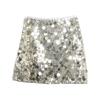 High-End Sequin A-Line Mini Skirt with Anti-Exposure Lining, High Waist, and Slim Fit