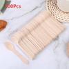 No Clean Disposable Wooden Square Spatulas Mini Dessert Tasting Spoons 50/100Pcs for -Up Shop Food Sampling