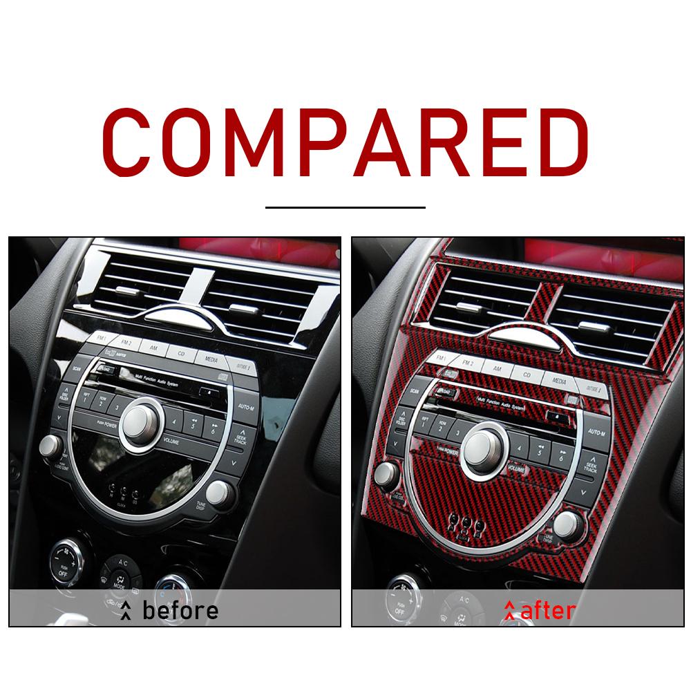 For Mazda RX-8 2004-2011 Real Carbon Fiber Center Control Panel Stickers Anti-Scratch Interior Upgrade Modification Accessories