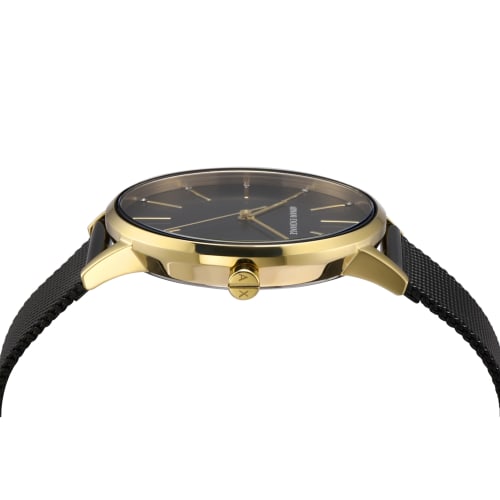 Armani Exchange Three-Hand Black Stainless Steel Mesh Watch